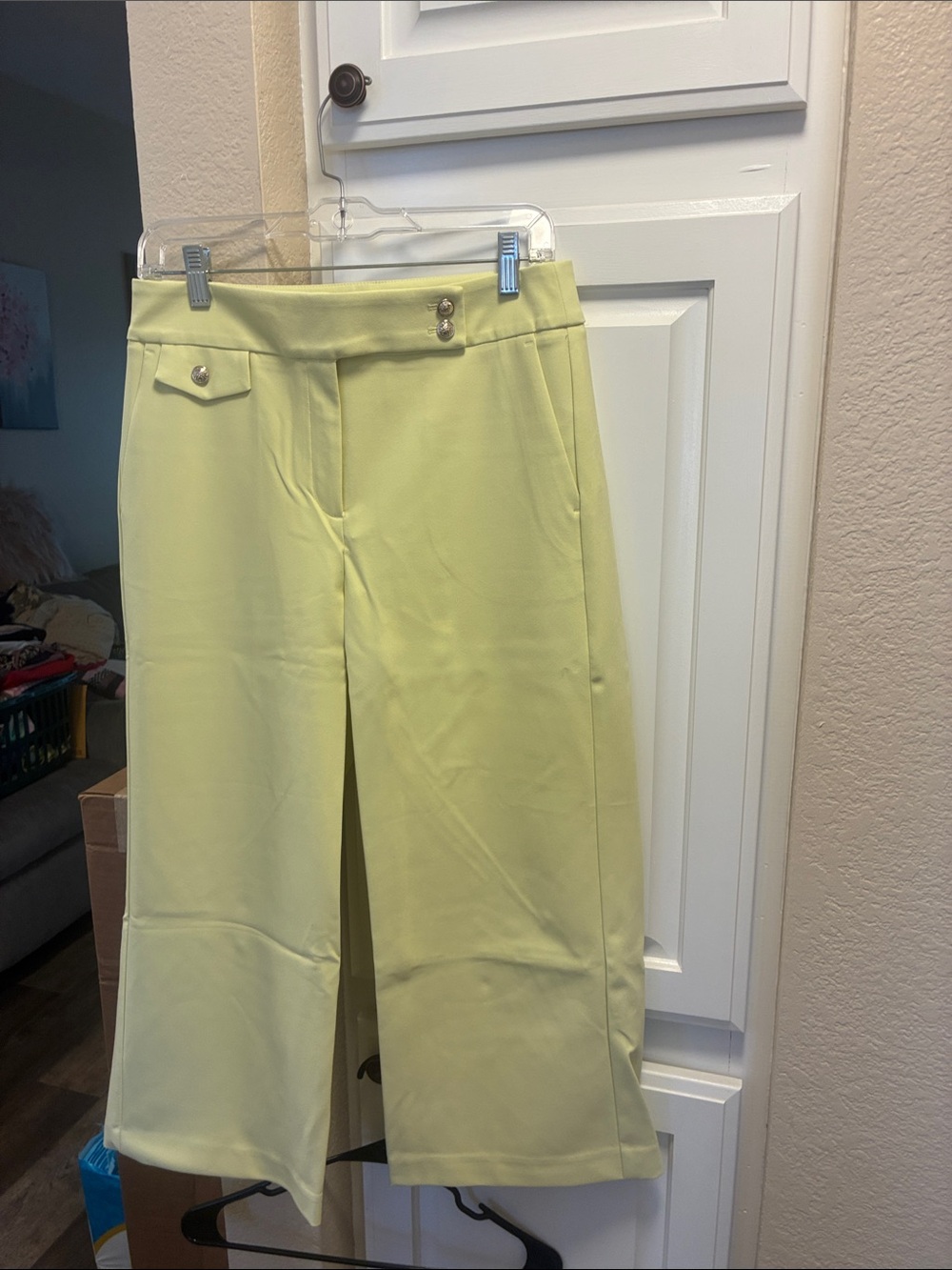 Rachel Zoe Pale green wide leg cropped dress pants